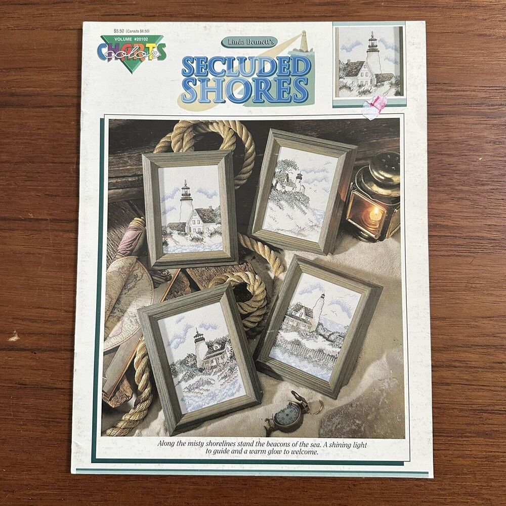 SECLUDED SHORES 4 Cross Stitch Designs Linda Bennett Color Charts Leaflet 20102